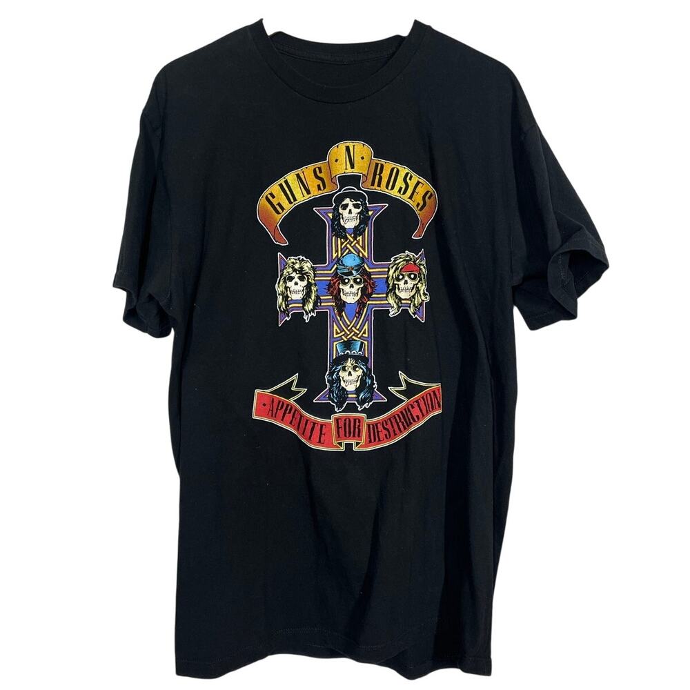 Guns N’ Roses Large 100% Cotton Appetite for Destruction Cross graphic T-shirt